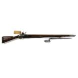 A flintlock 'Brown Bess' Tower musket and bayonet