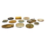 A collection of eleven compacts,