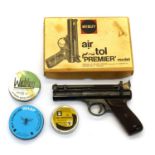 A Webley & Scott Premier .177 over lever air pistol,