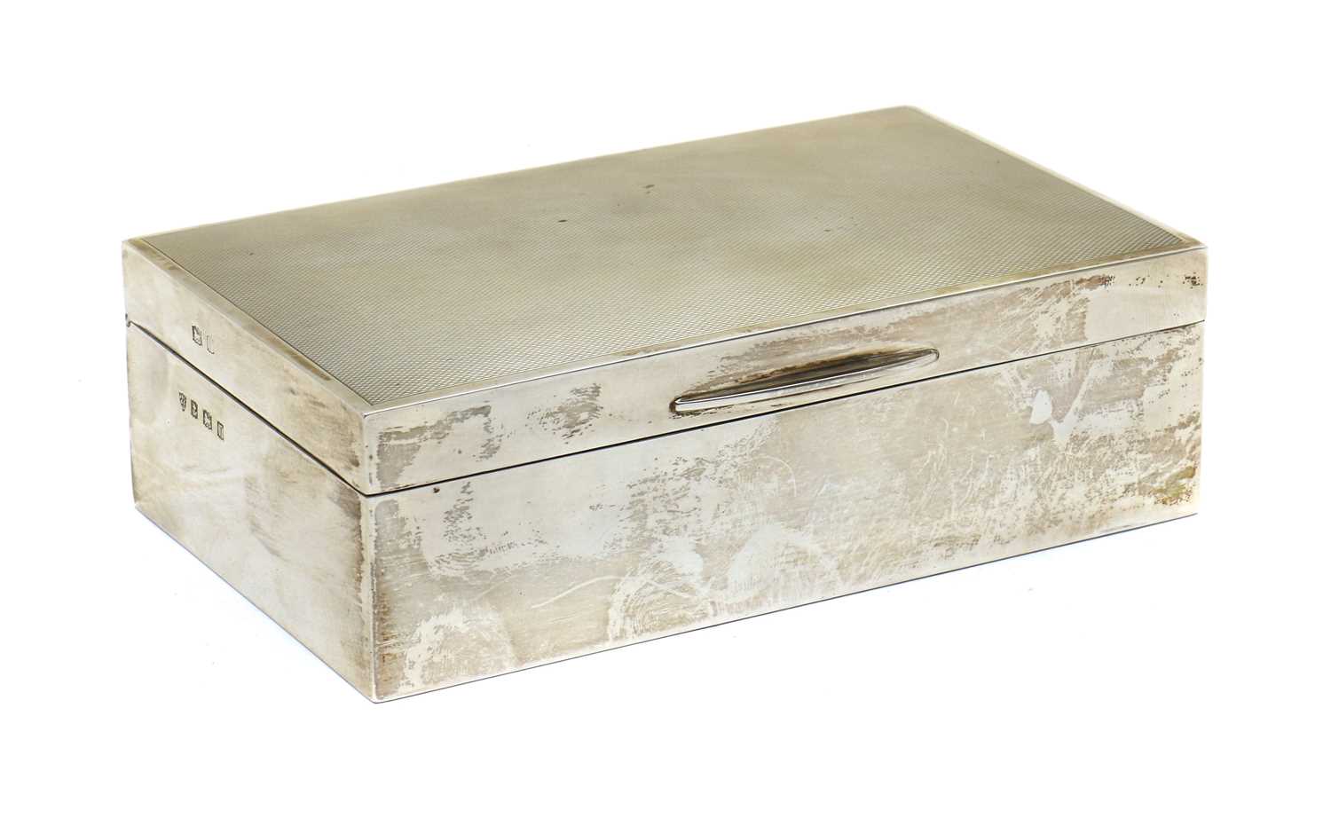 An Elizabeth II silver cigarette box,