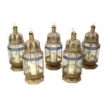 A set of five Middle Eastern lanterns,