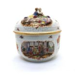 A large Meissen style porcelain tureen and cover