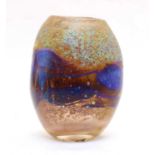 An iridescent glass vase,