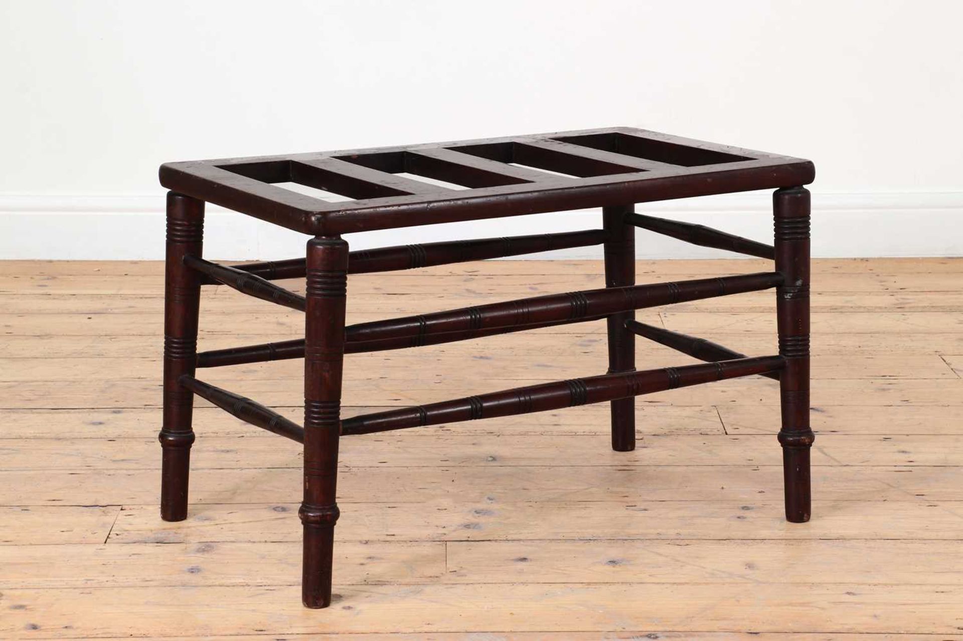 A Victorian Aesthetic period walnut luggage rack, - Image 2 of 2
