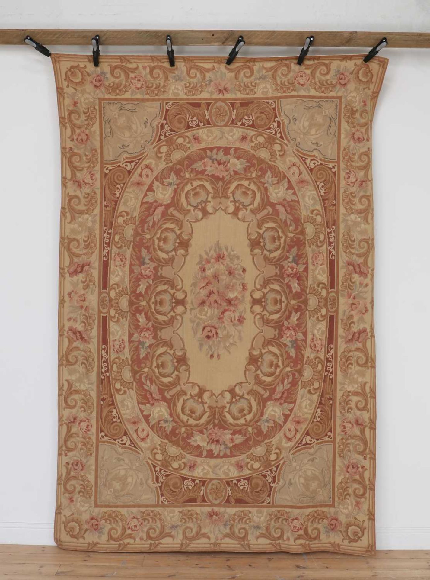 An Aubusson-style wool rug,