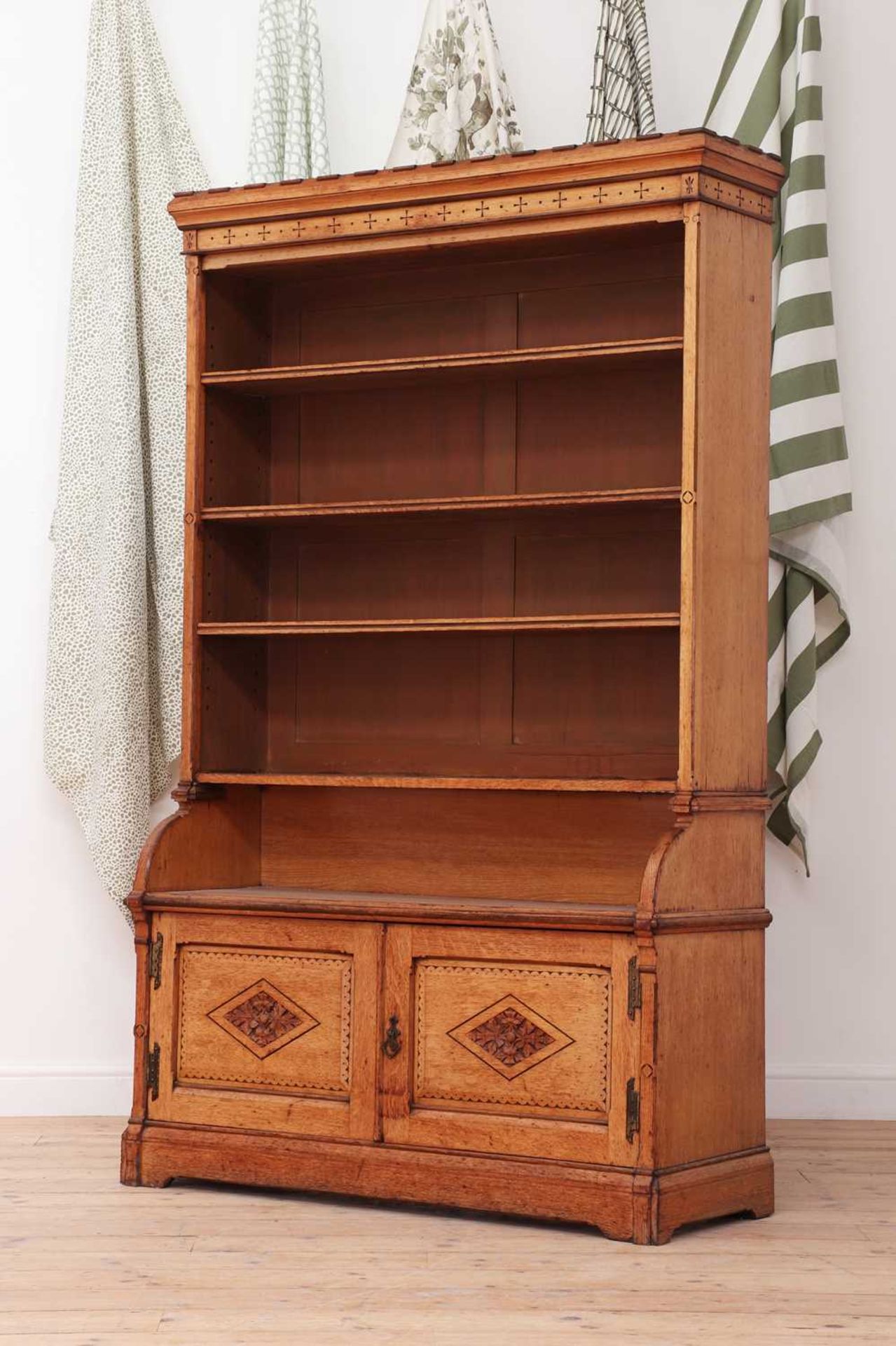 A Gothic Revival oak open bookcase, - Image 2 of 3