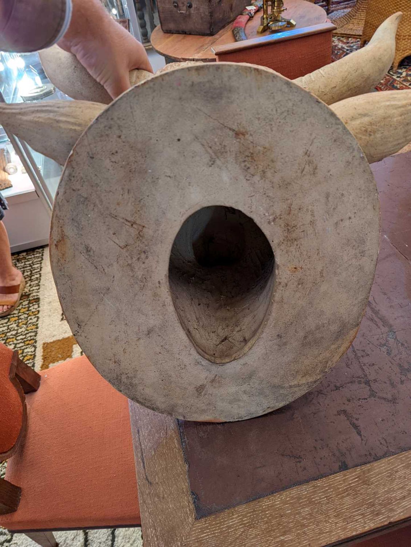 A large unglazed stoneware bull's head, - Image 9 of 14