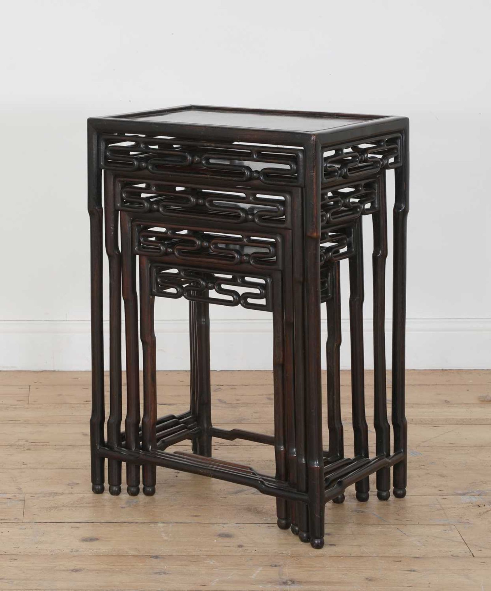 A nest of four Chinese hardwood tables, - Image 2 of 14