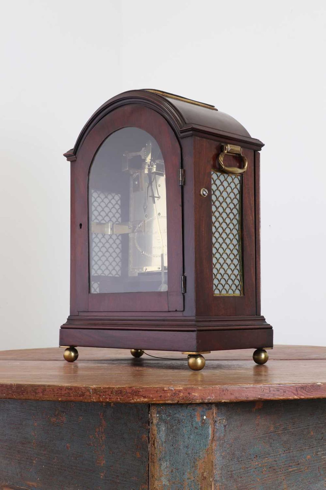 A George III mahogany eight-day repeating bracket clock, - Bild 6 aus 15
