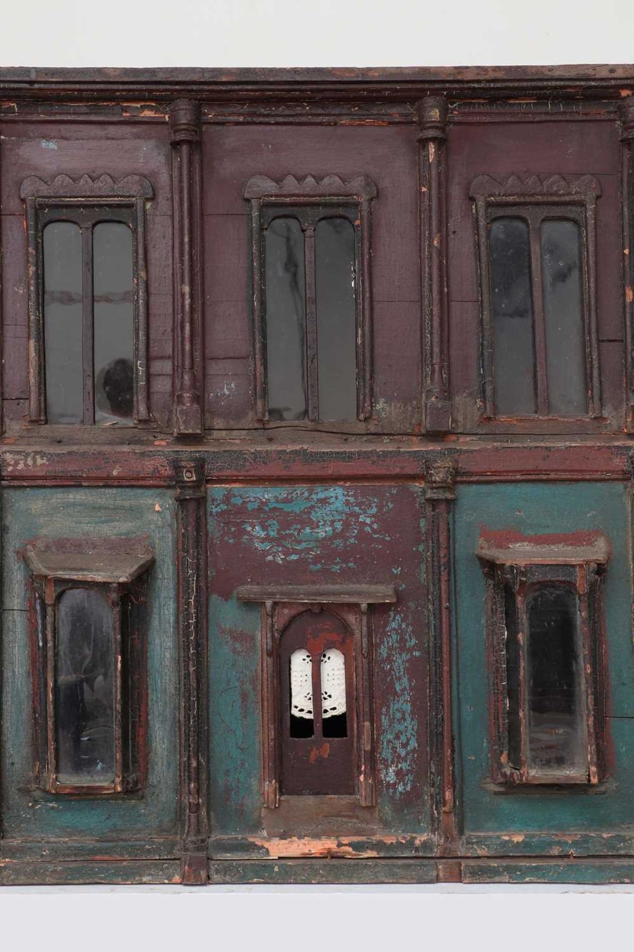 A painted double front doll's house, - Bild 3 aus 15