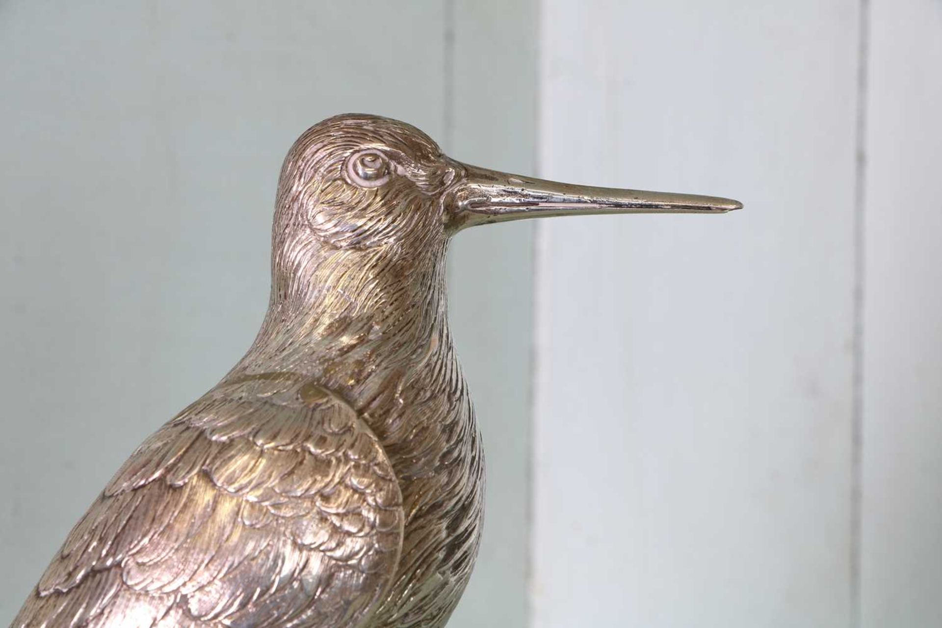 A German metalware model of a woodcock, - Bild 4 aus 4