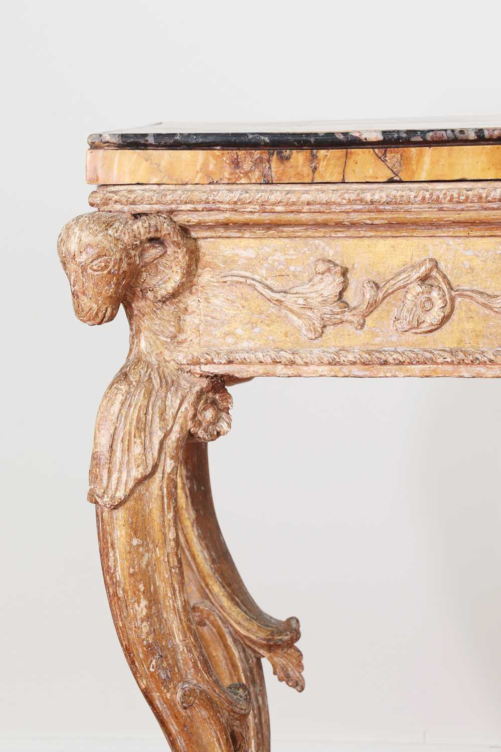 A carved giltwood console table, - Image 7 of 19