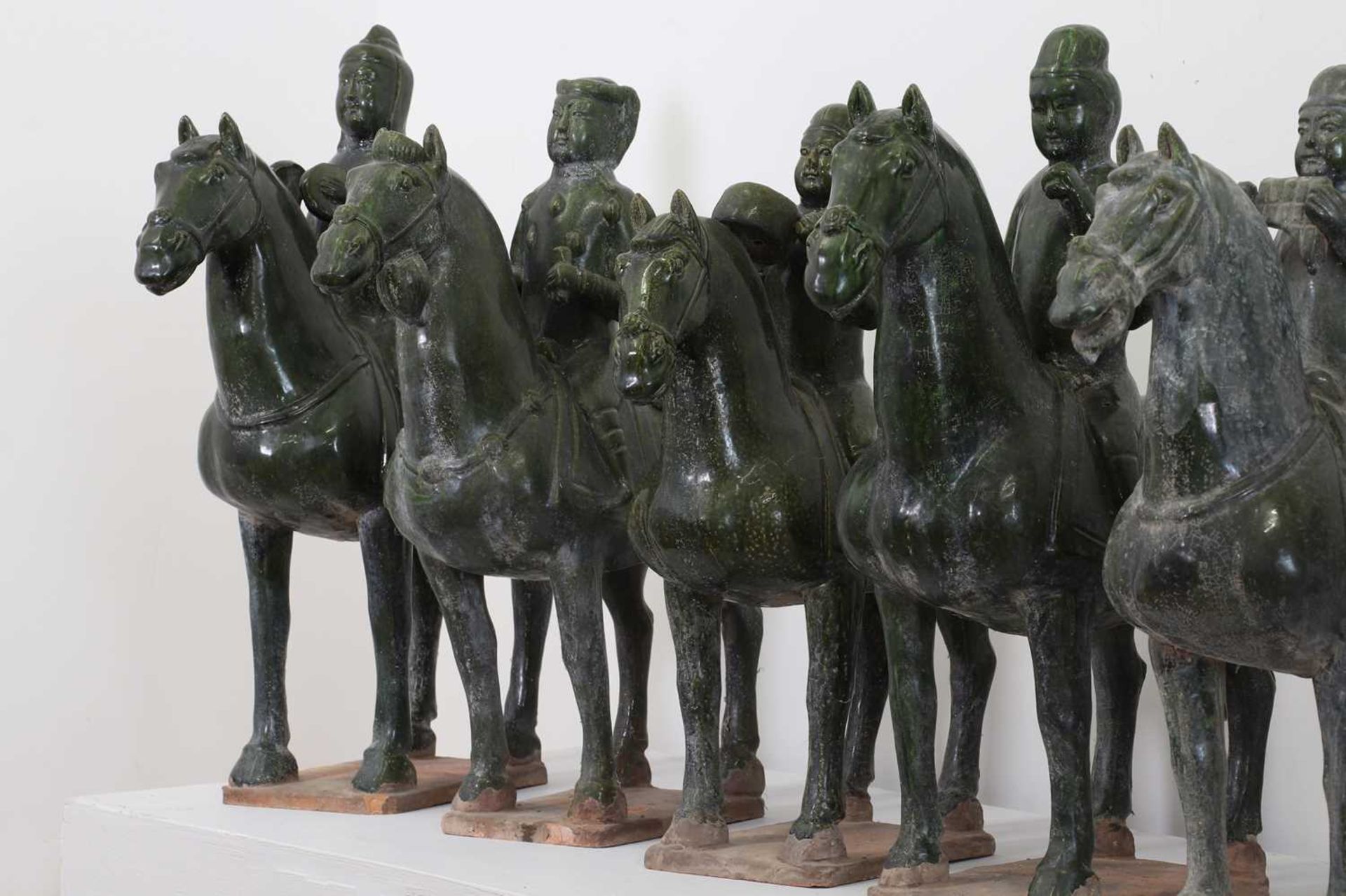 A series of Tang-style terracotta musicians on horseback, - Image 3 of 6