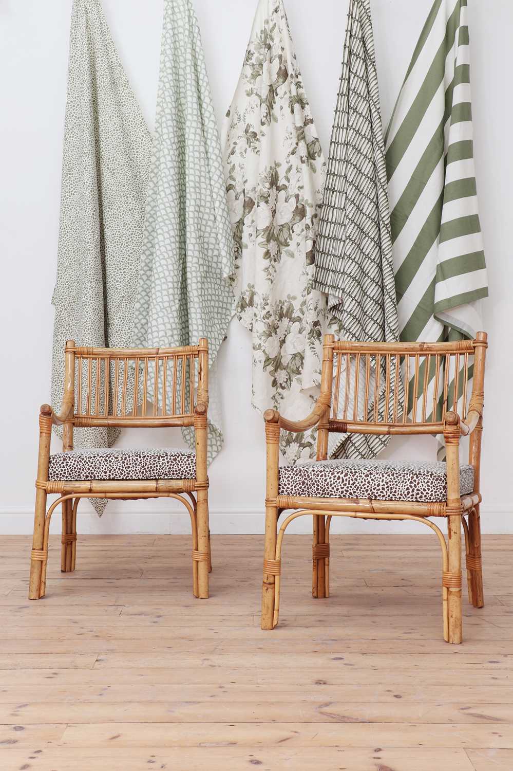 A pair of bamboo armchairs, - Image 5 of 5