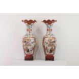 A pair of large Kutani vases,