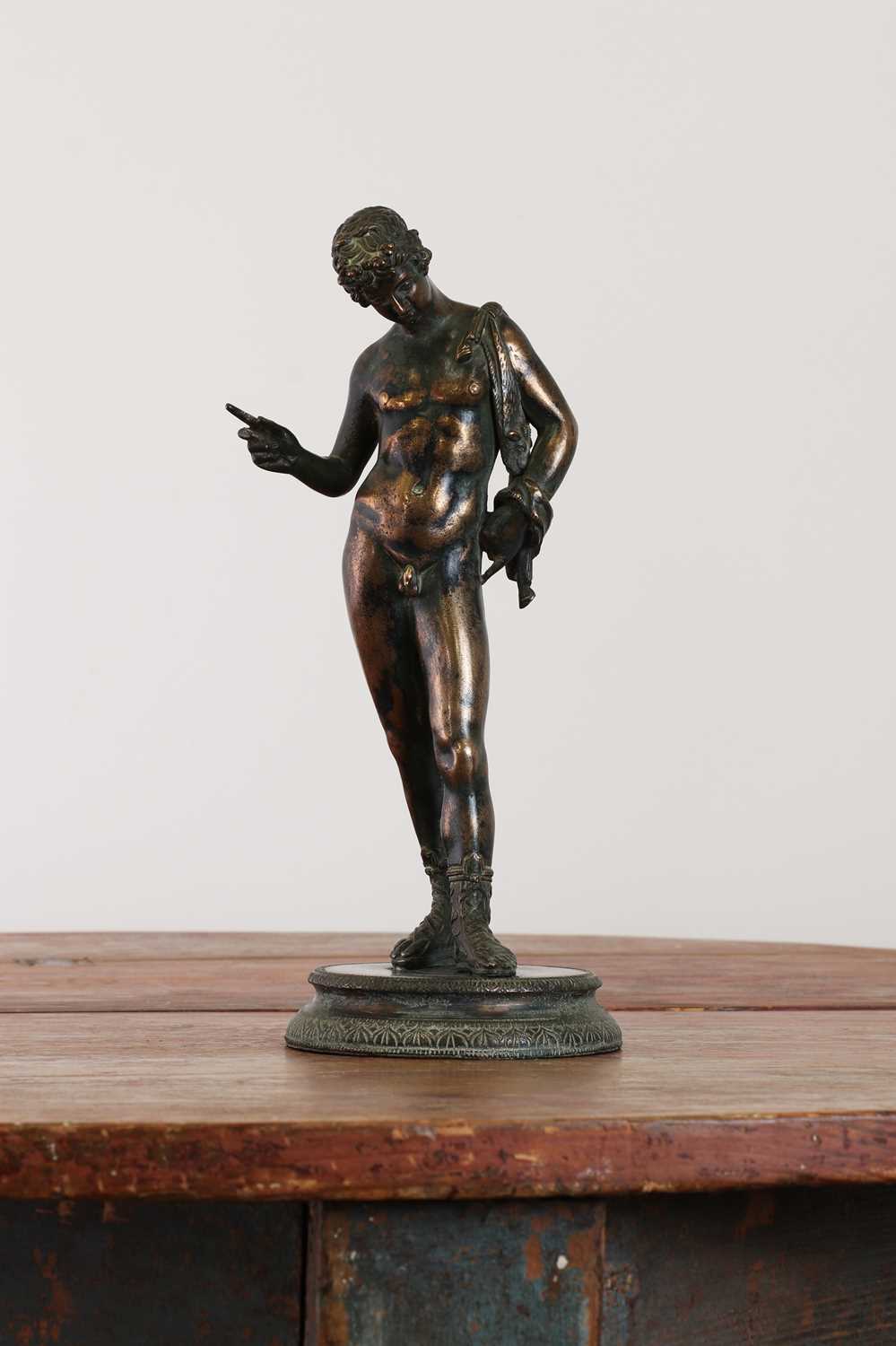 A grand tour bronze of Narcissus,