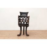 A carved wooden chair,