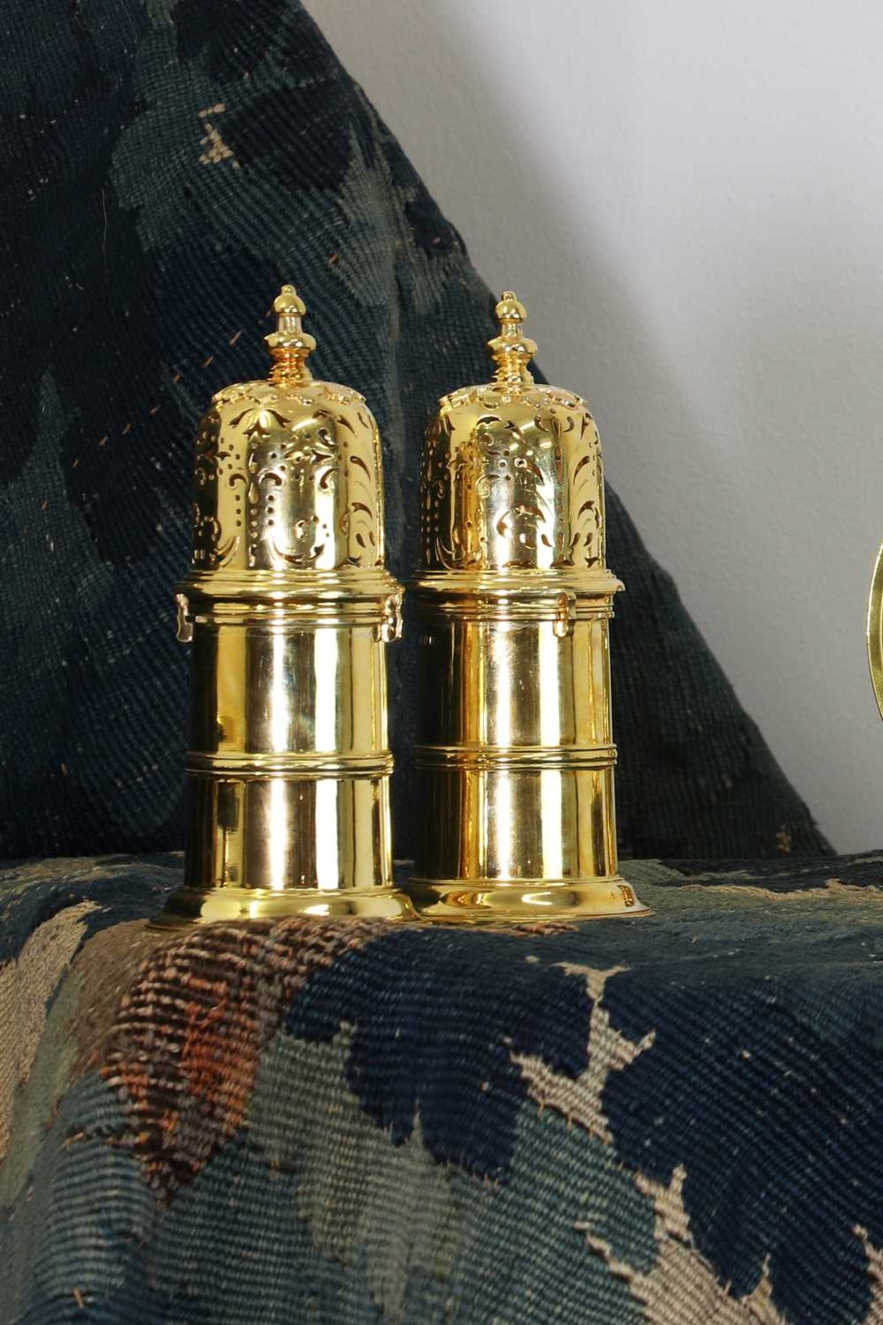 A set of four silver-gilt reproduction lighthouse sugar casters, - Image 2 of 6