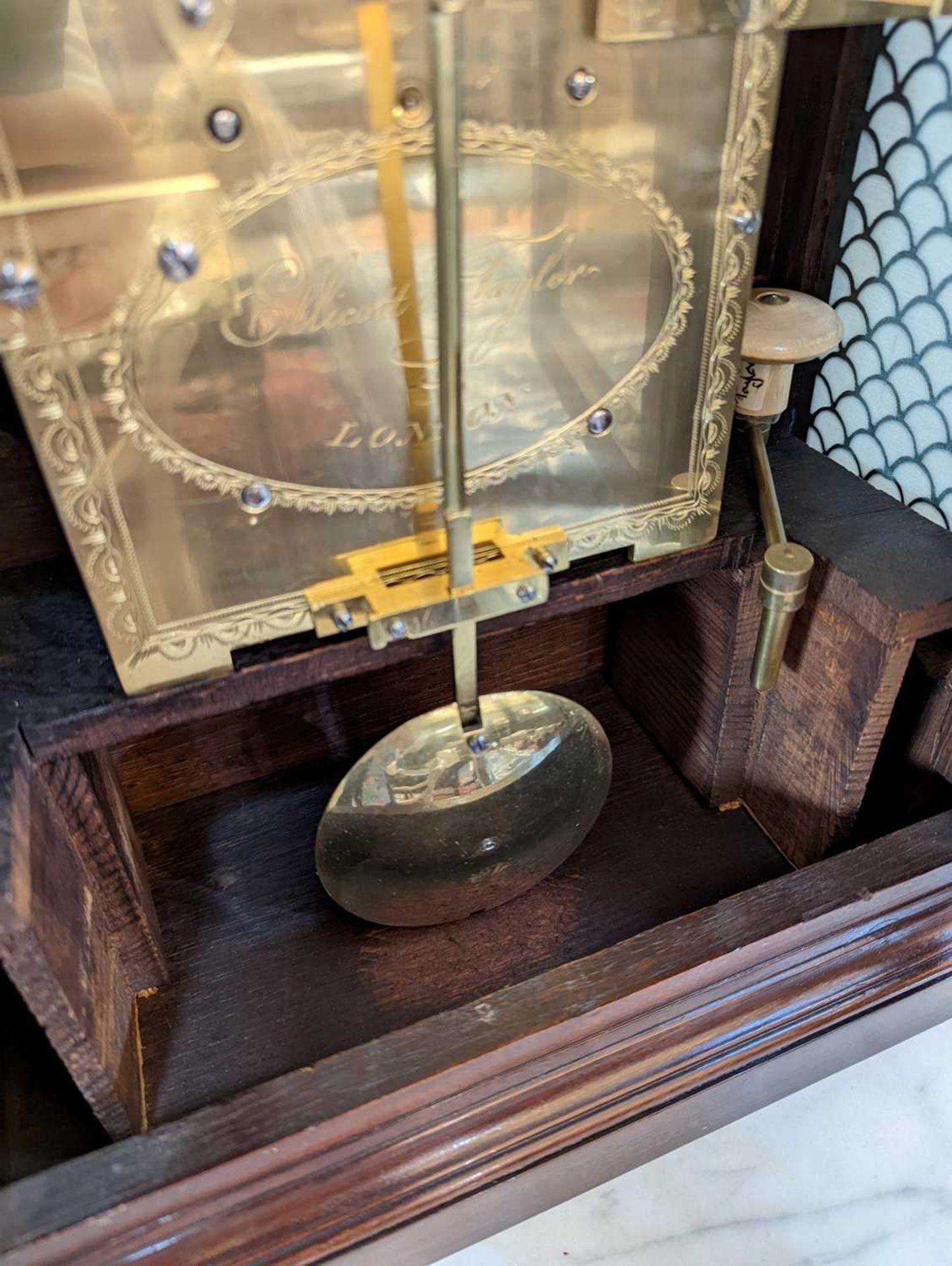 A George III mahogany eight-day repeating bracket clock, - Bild 12 aus 15
