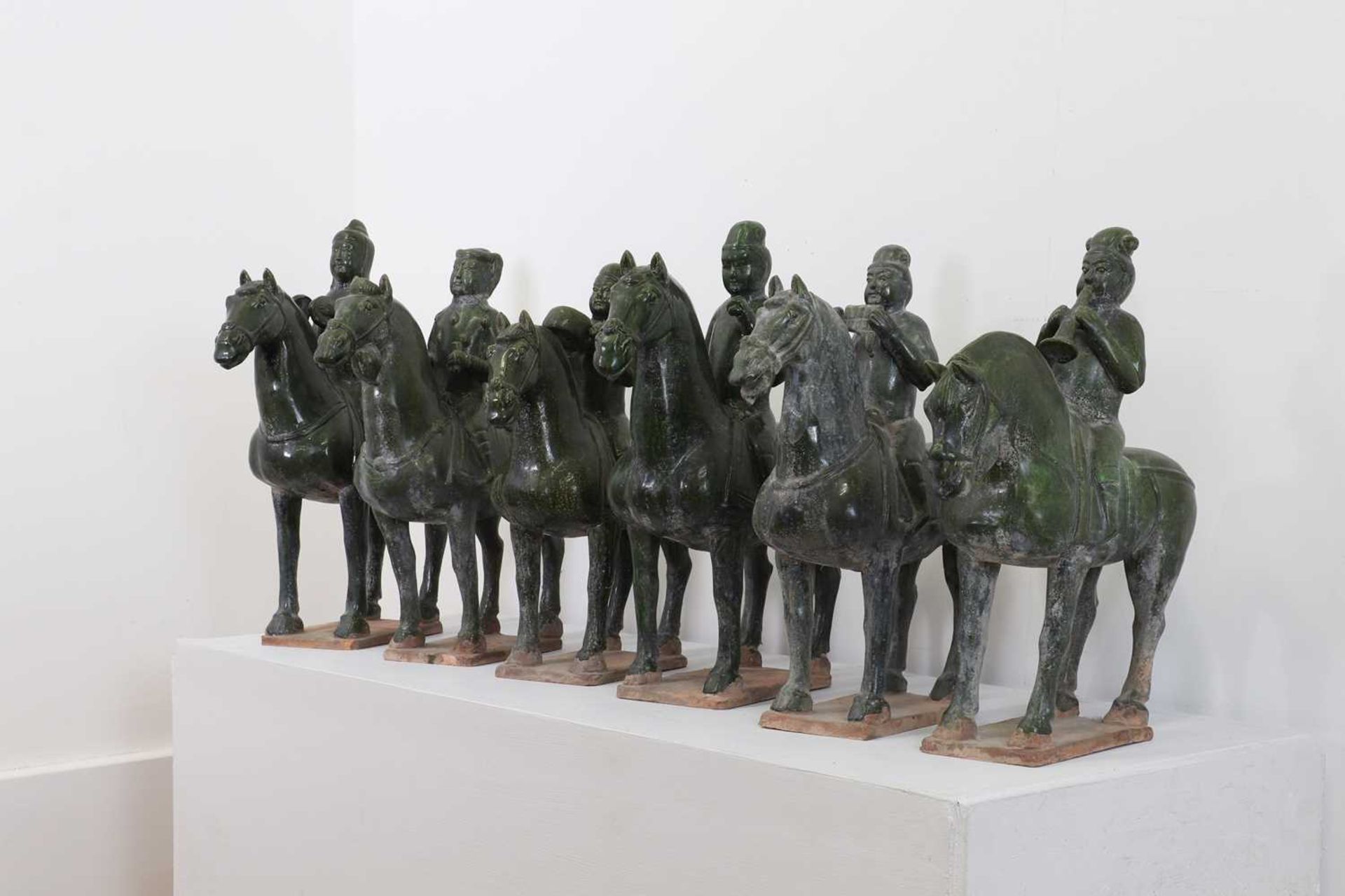 A series of Tang-style terracotta musicians on horseback, - Image 2 of 6