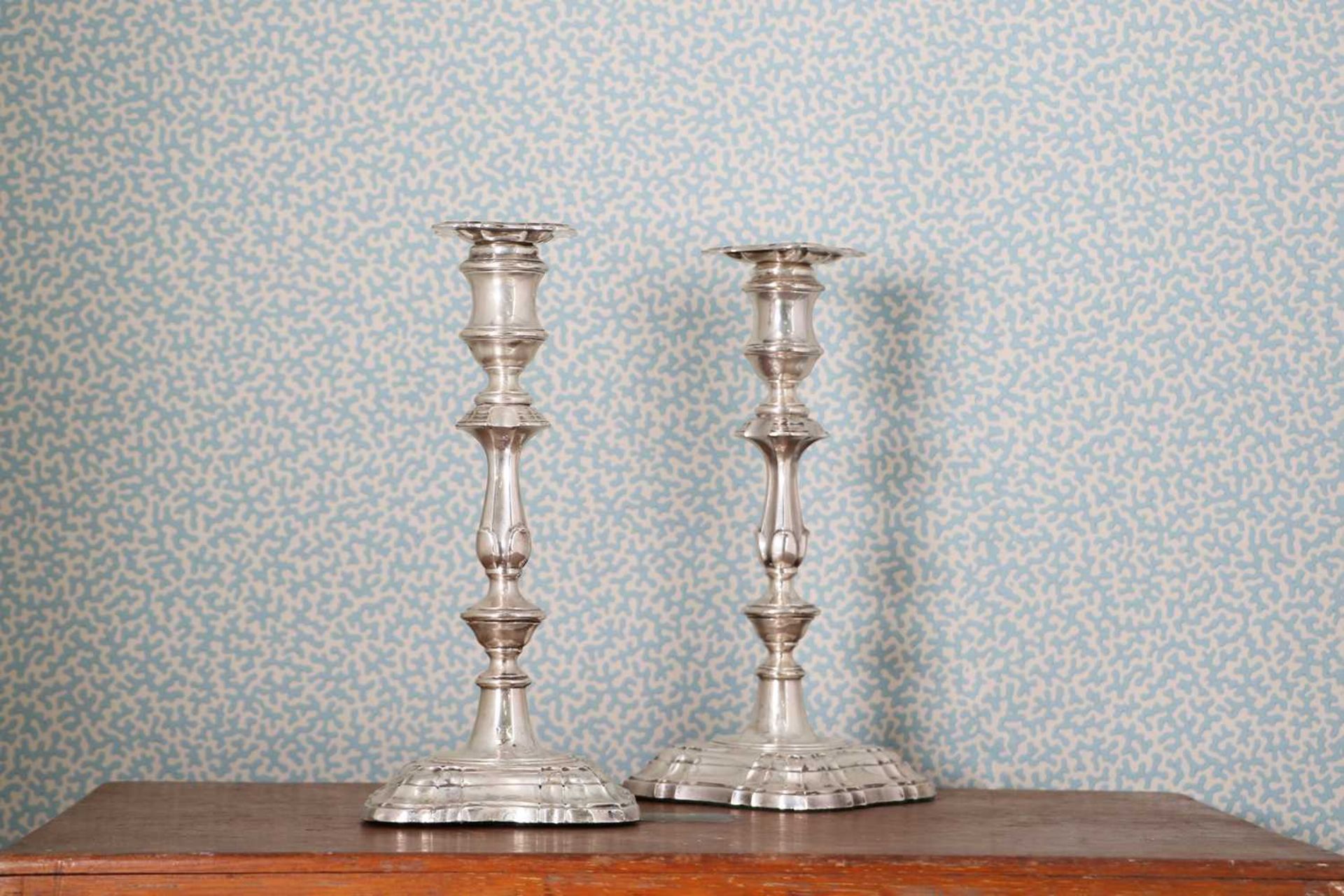 A pair of silver two-light candelabra, - Image 4 of 19