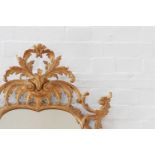 A George II giltwood mirror,