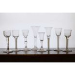 A collection of 18th century drinking glasses,