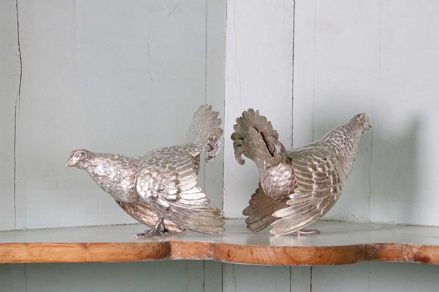 A German metalware brace of game birds, - Image 2 of 5