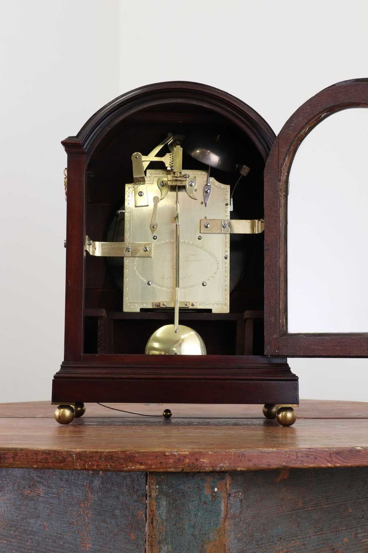 A George III mahogany eight-day repeating bracket clock, - Bild 8 aus 15