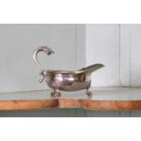 A George II silver sauce or cream boat,