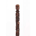 A George III folk art walking stick,
