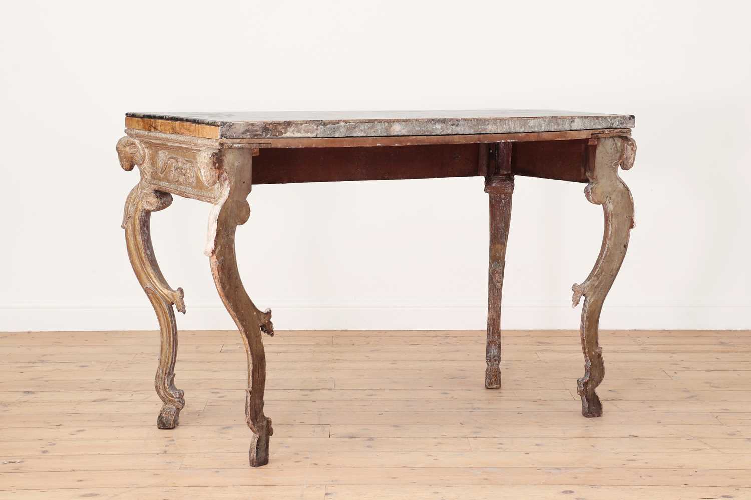 A carved giltwood console table, - Image 10 of 19
