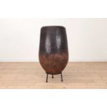 A large tribal hardwood mortar,