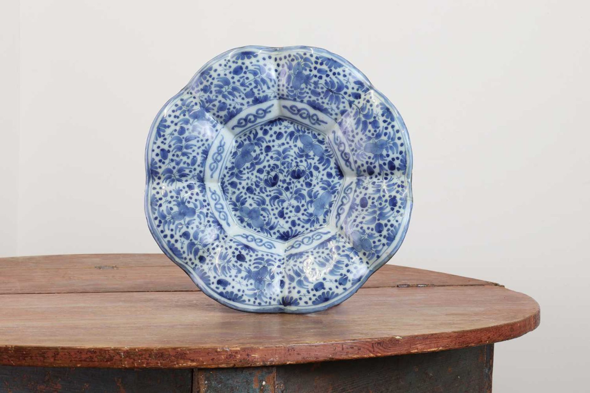 A delft pottery lobed dish,