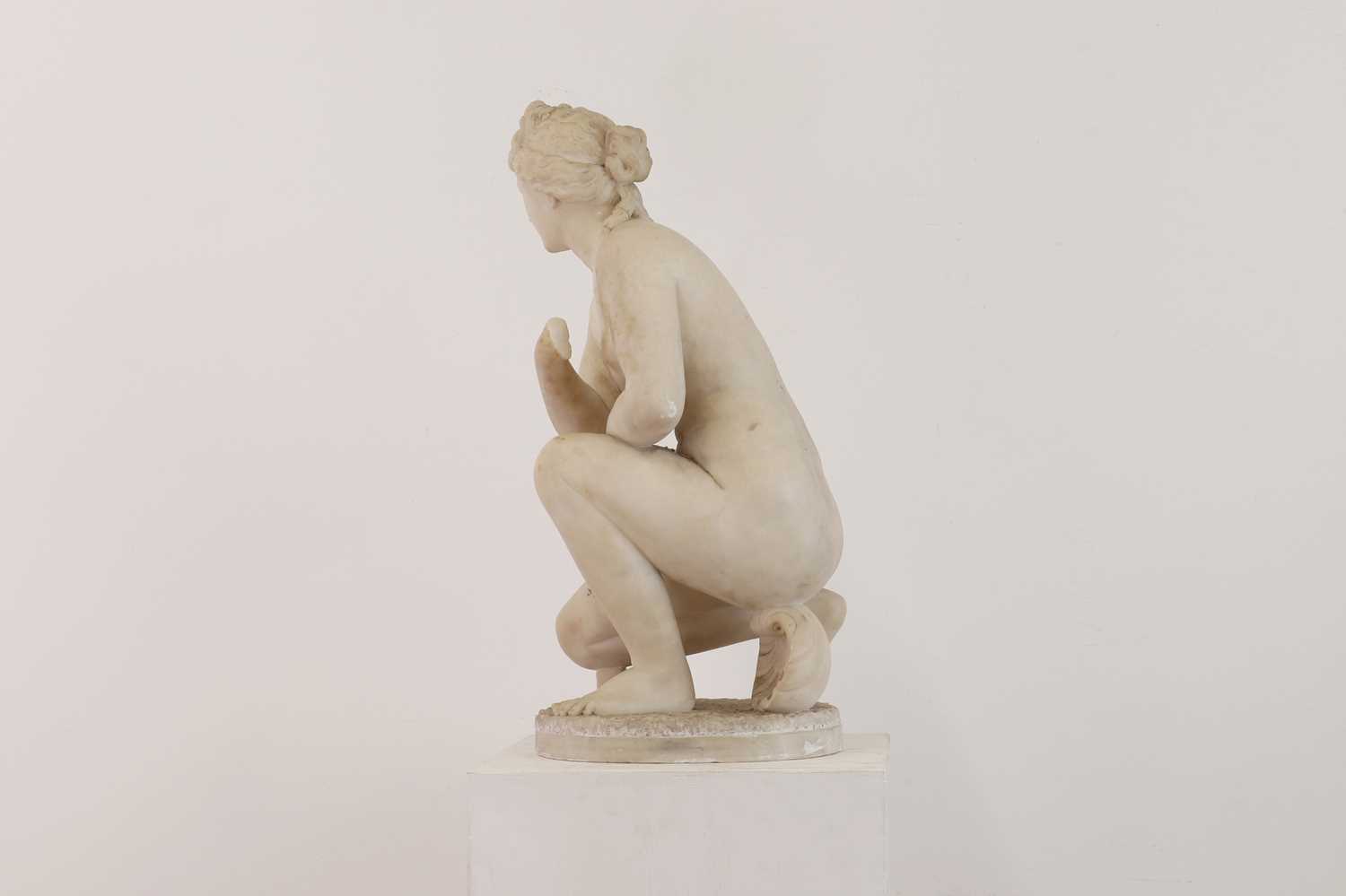 After the antique, a grand tour alabaster sculpture of the crouching Venus, - Image 5 of 8