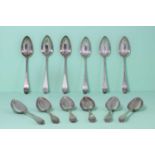 Twelve George III Scottish silver tablespoons,