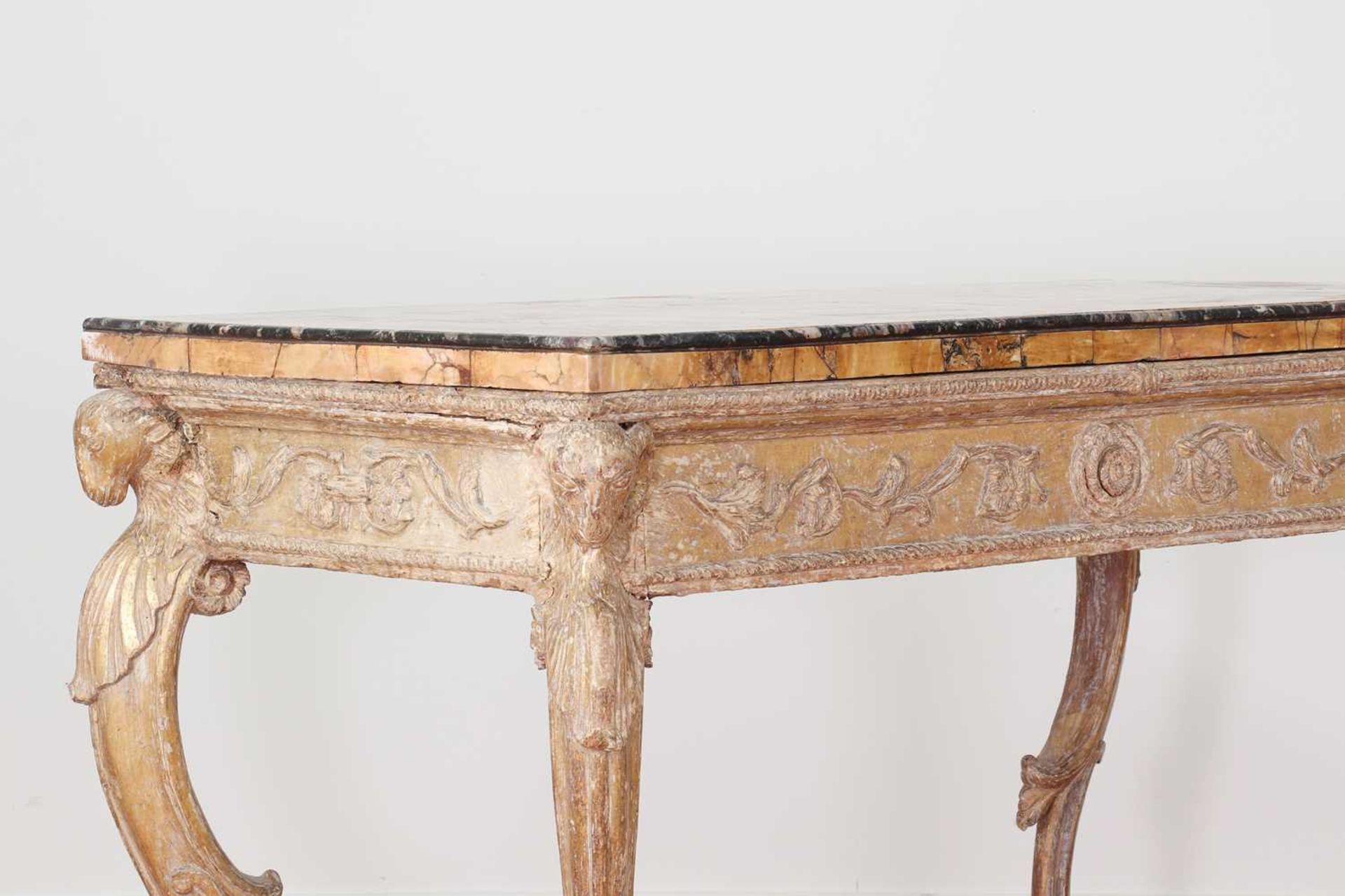 A carved giltwood console table, - Image 11 of 19