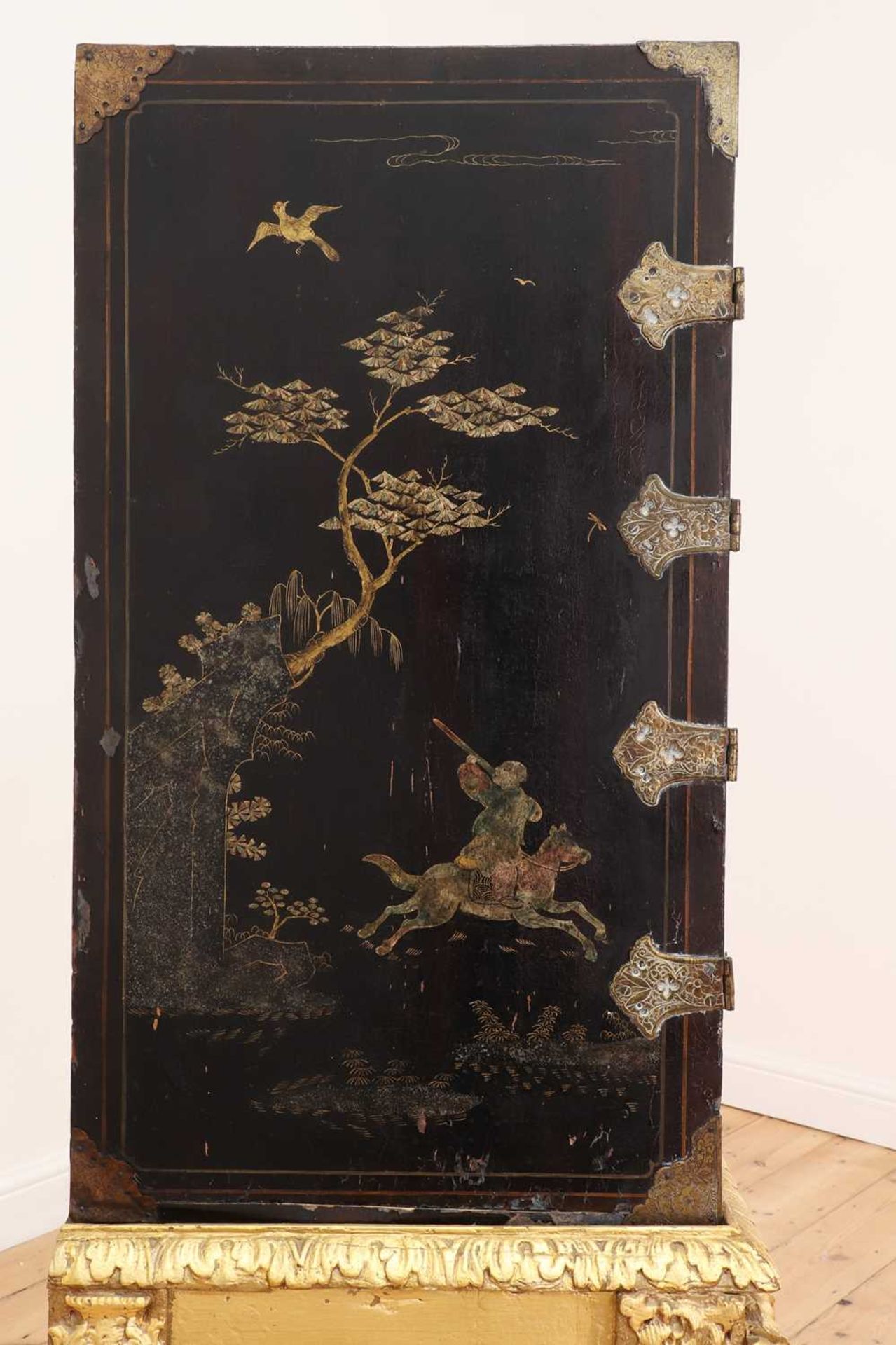 A lacquered, inlaid and gilt-heightened cabinet on stand, - Image 11 of 69