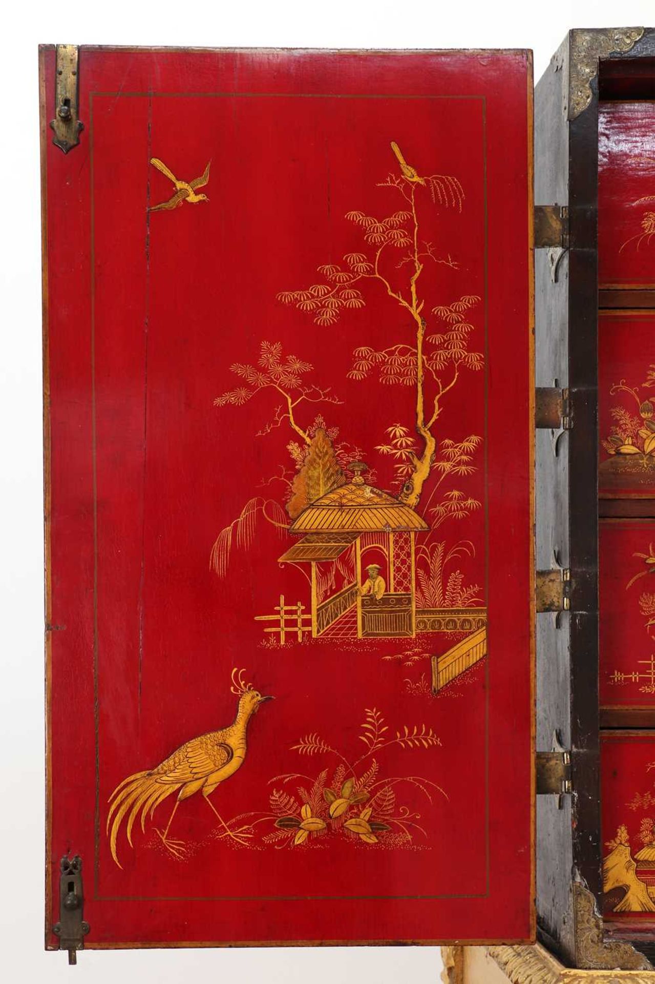 A lacquered, inlaid and gilt-heightened cabinet on stand, - Image 7 of 69