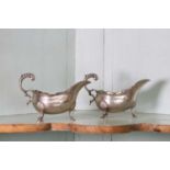 A pair of George III silver sauce boats,