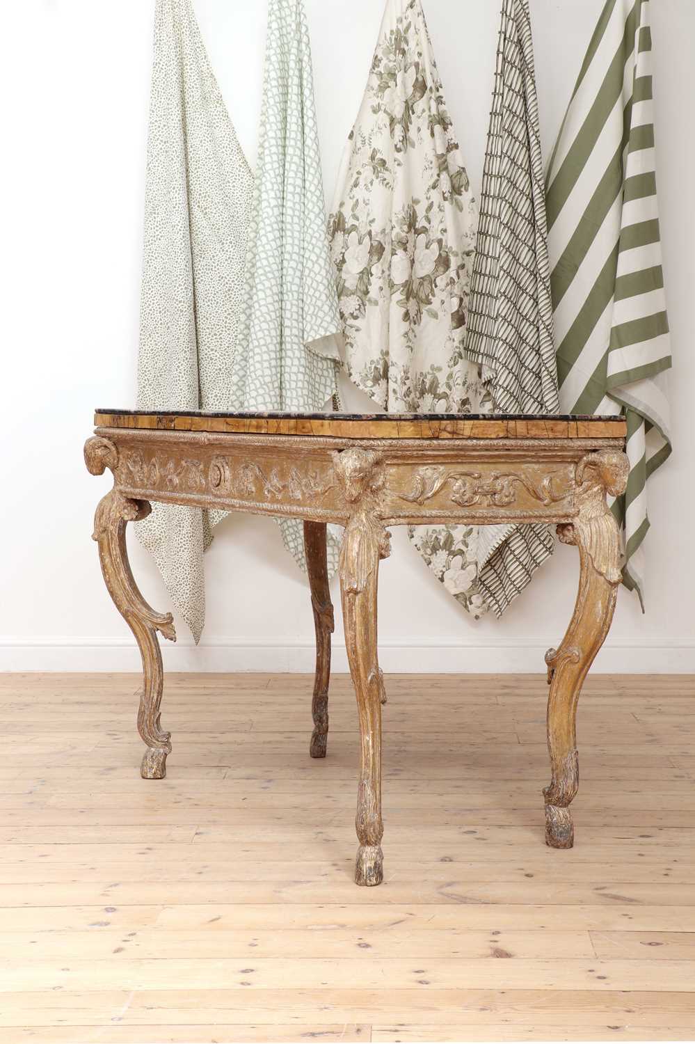 A carved giltwood console table, - Image 4 of 19