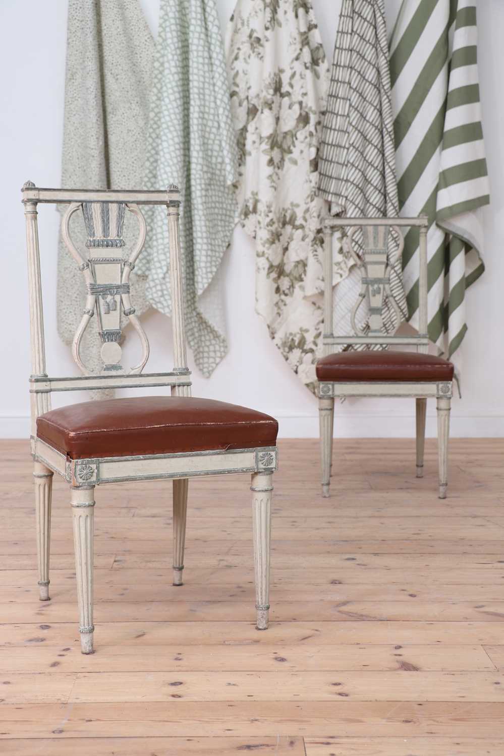 A set of six Louis XVI-style painted single chairs, - Image 3 of 41