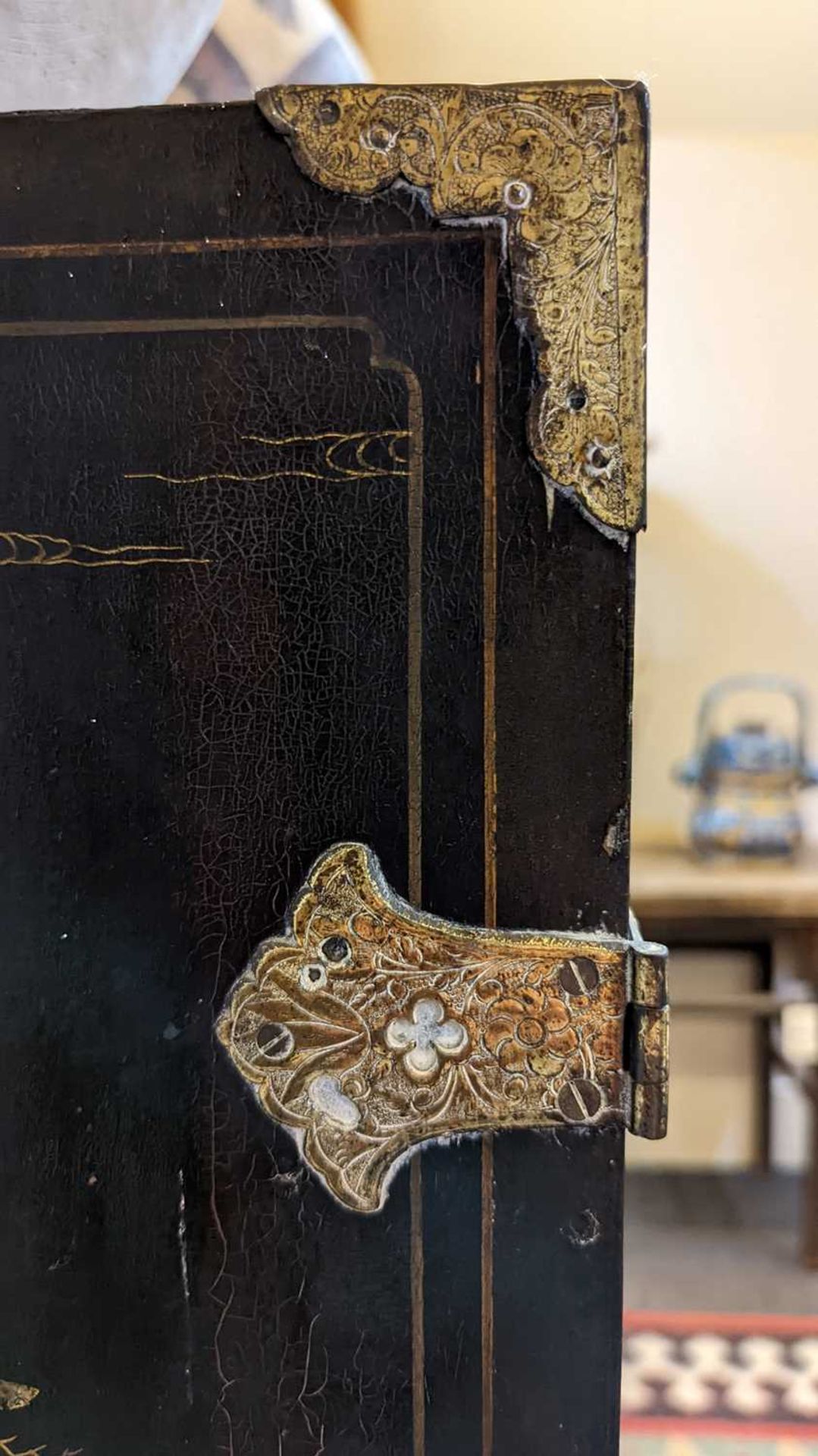 A lacquered, inlaid and gilt-heightened cabinet on stand, - Image 21 of 69