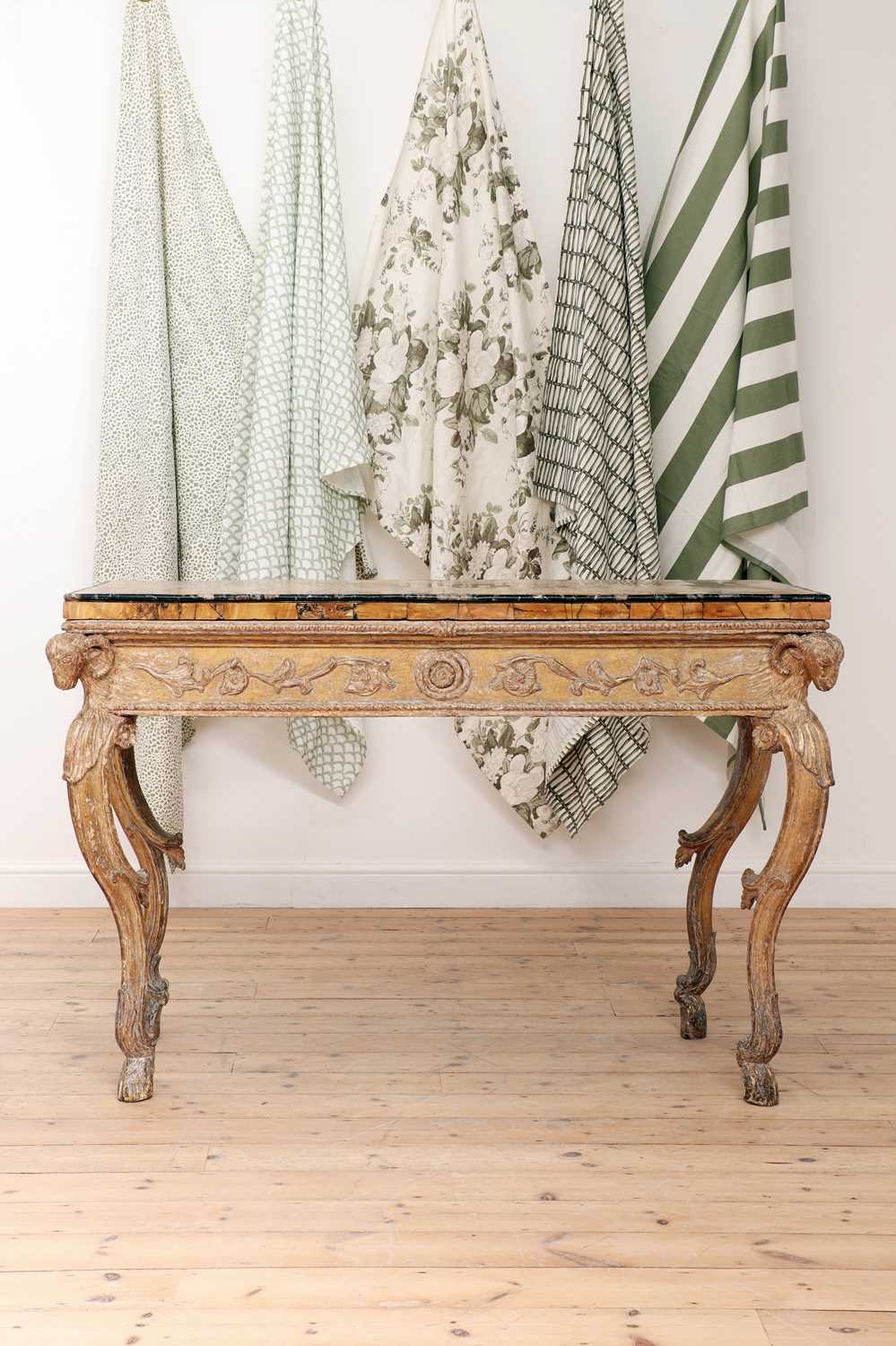 A carved giltwood console table, - Image 3 of 19