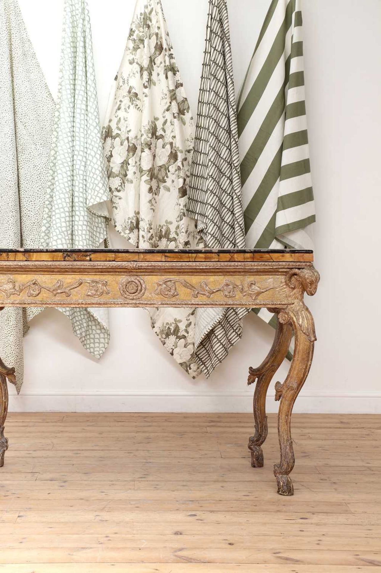 A carved giltwood console table, - Image 6 of 19