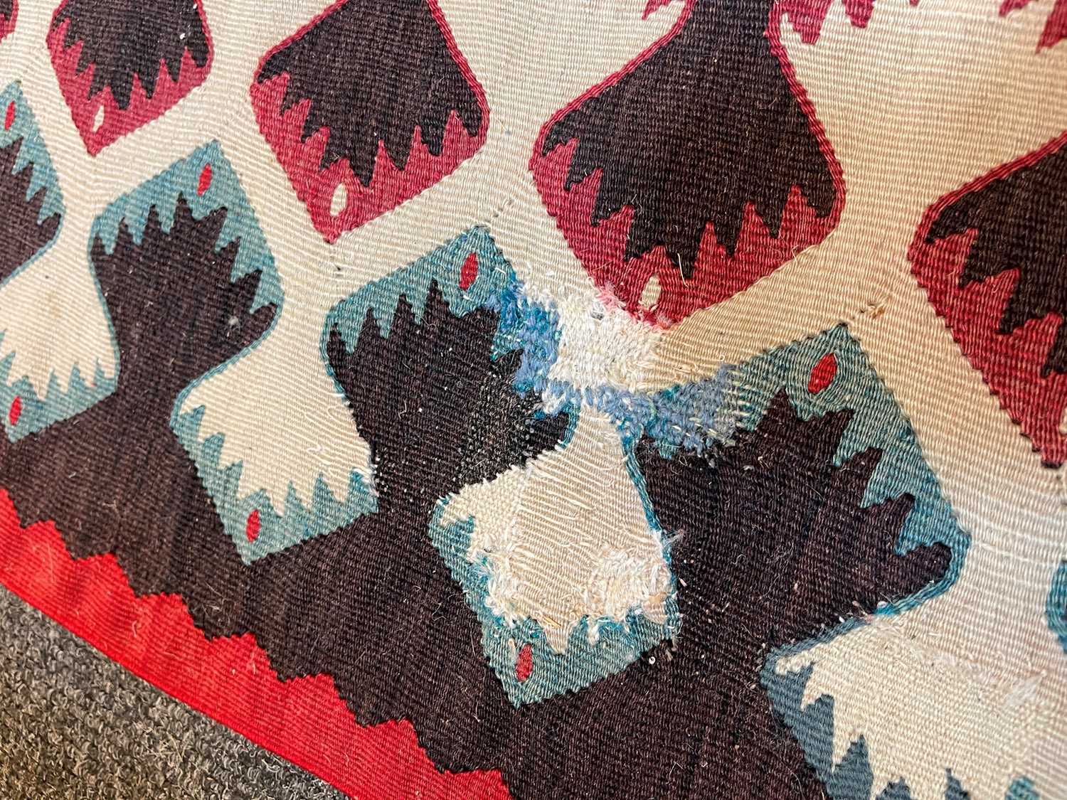 A Senneh kilim wool carpet, - Image 11 of 20
