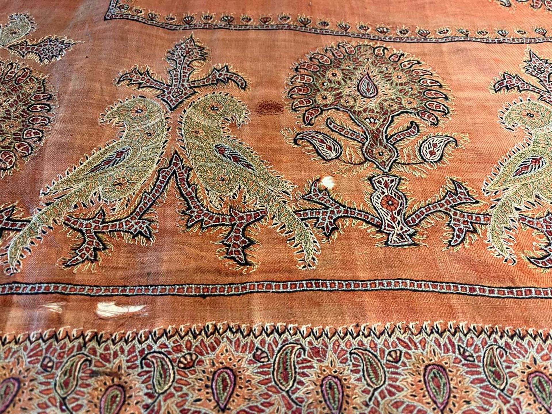 A Kermani pateh embroidered textile hanging, - Bild 6 aus 13