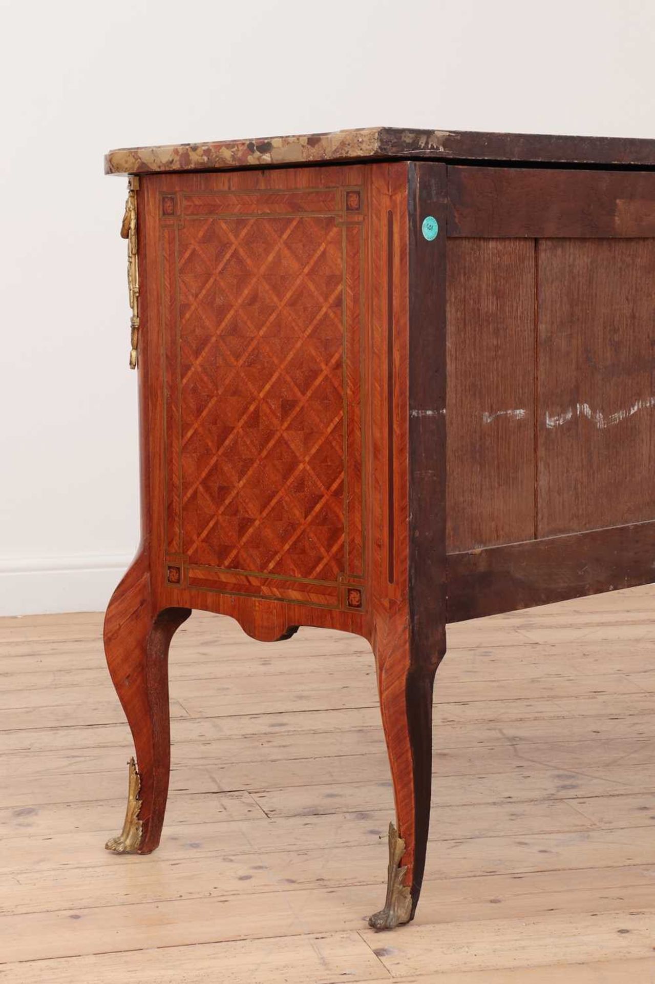 A transitional kingwood, tulipwood and marquetry commode - Image 9 of 26