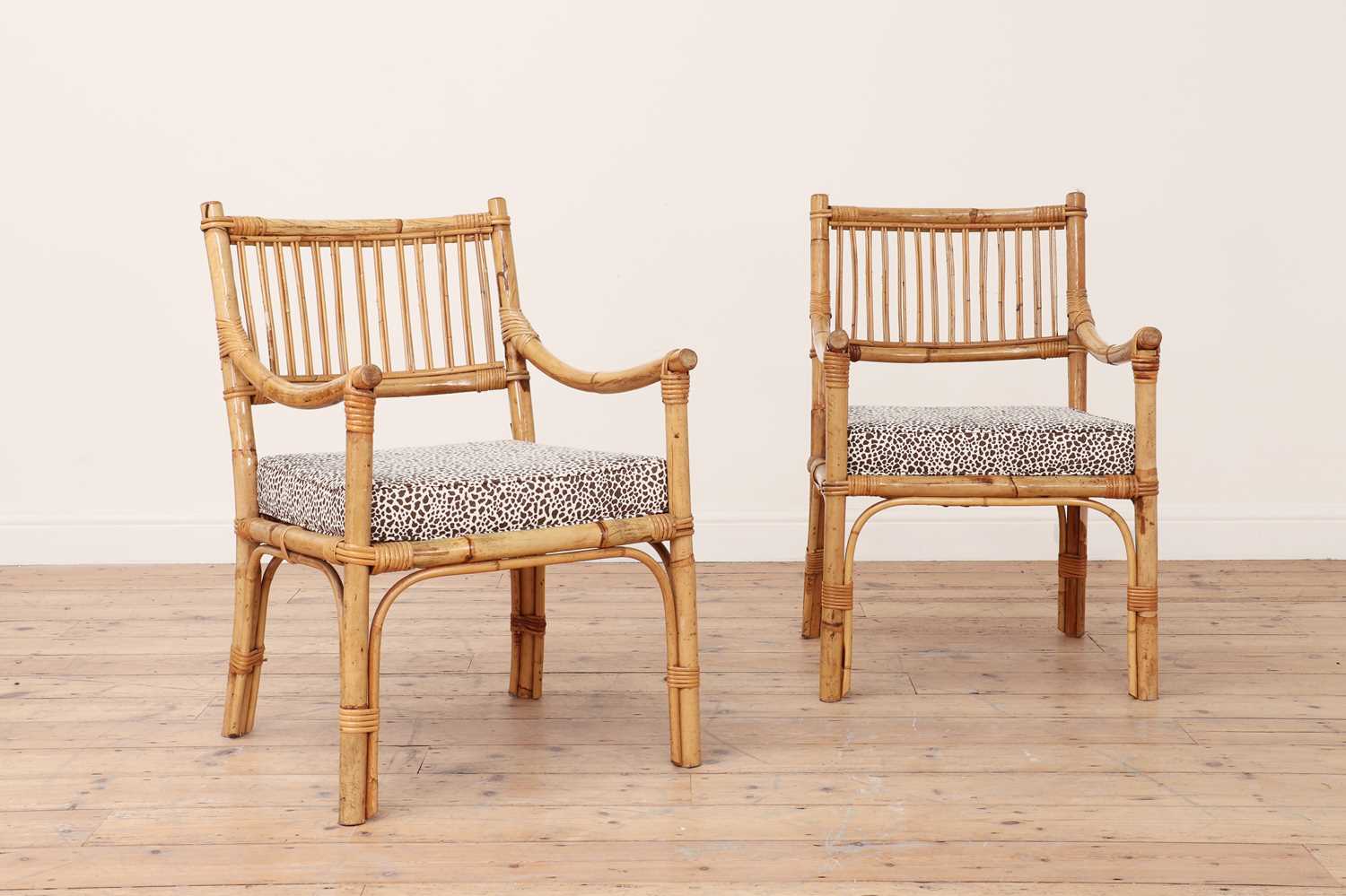 A pair of bamboo armchairs, - Image 2 of 5