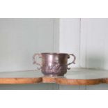 A Charles II silver two-handled porringer or cup,